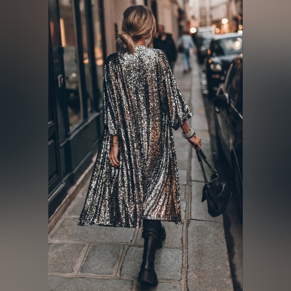 Silvery Sequin Kimono LAST ONE